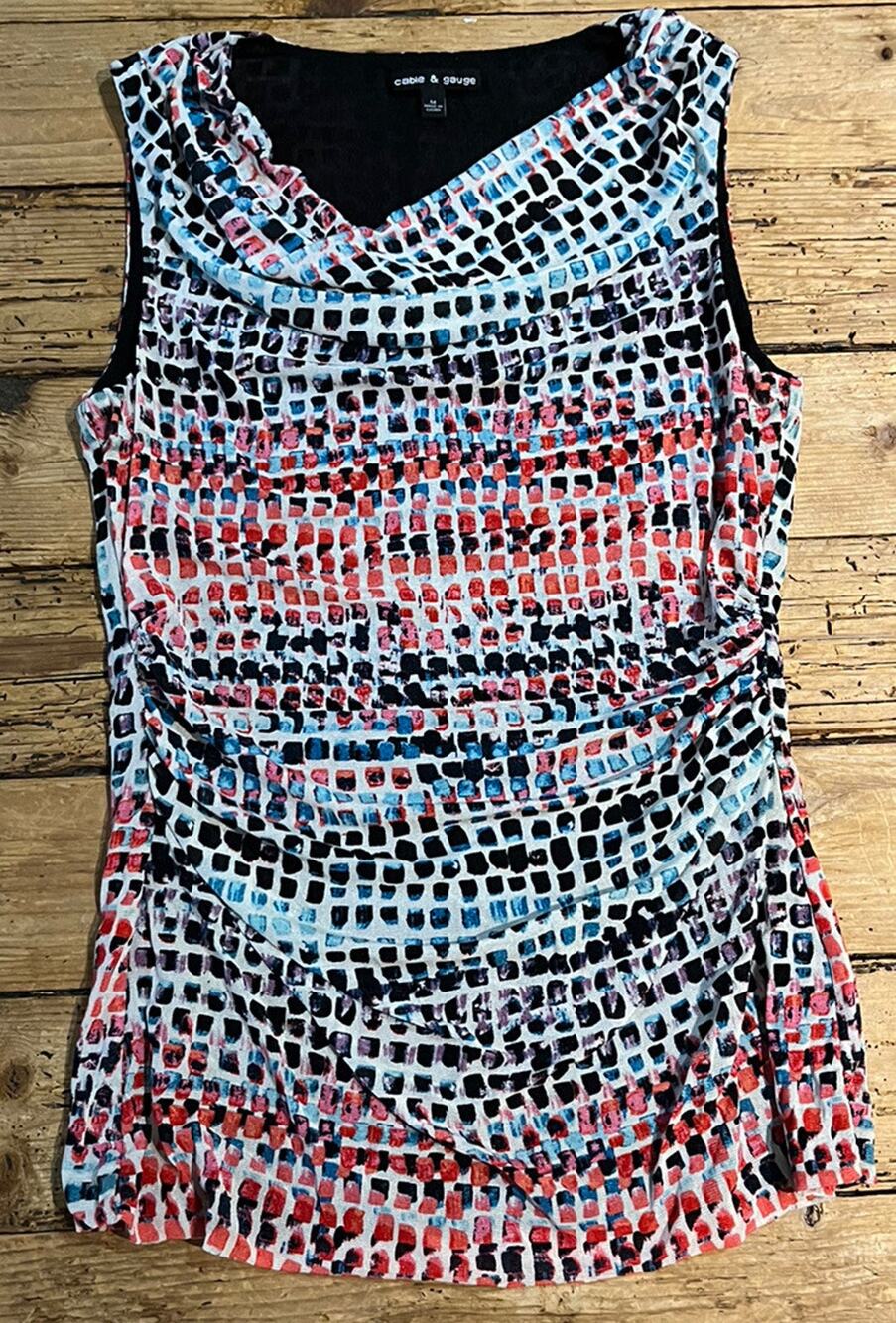 Cable & Gauge Womens Size M Multicolor Sleeveless Blouse NWOT
